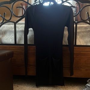 Black Vera wang sweater dress with pockets in front!